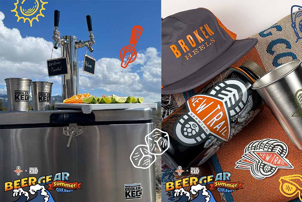 beer and gear summer giveaway cooler keg and new trail brewing company