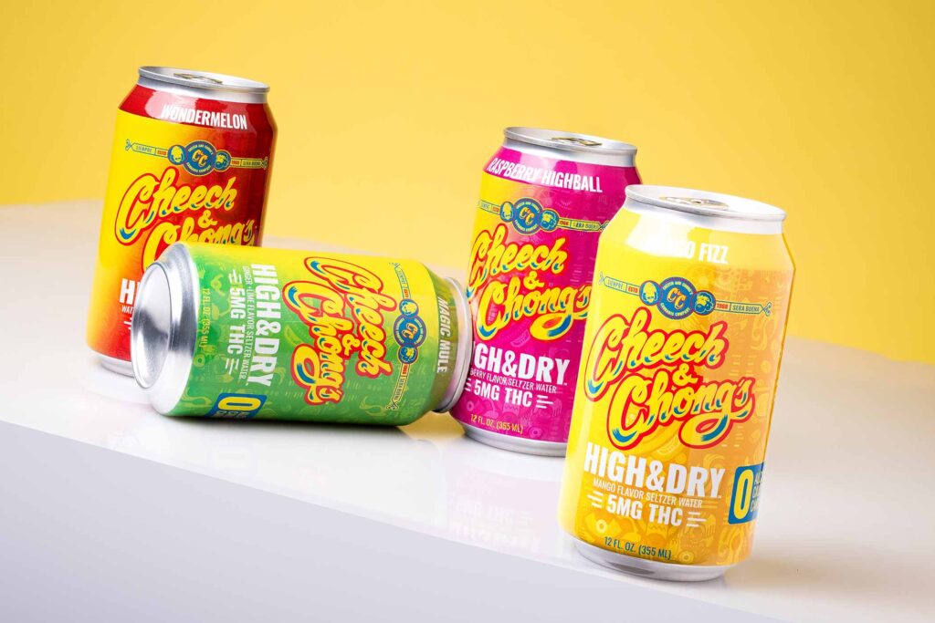 cheech & chong's cannabis high and dry thc-infused seltzers