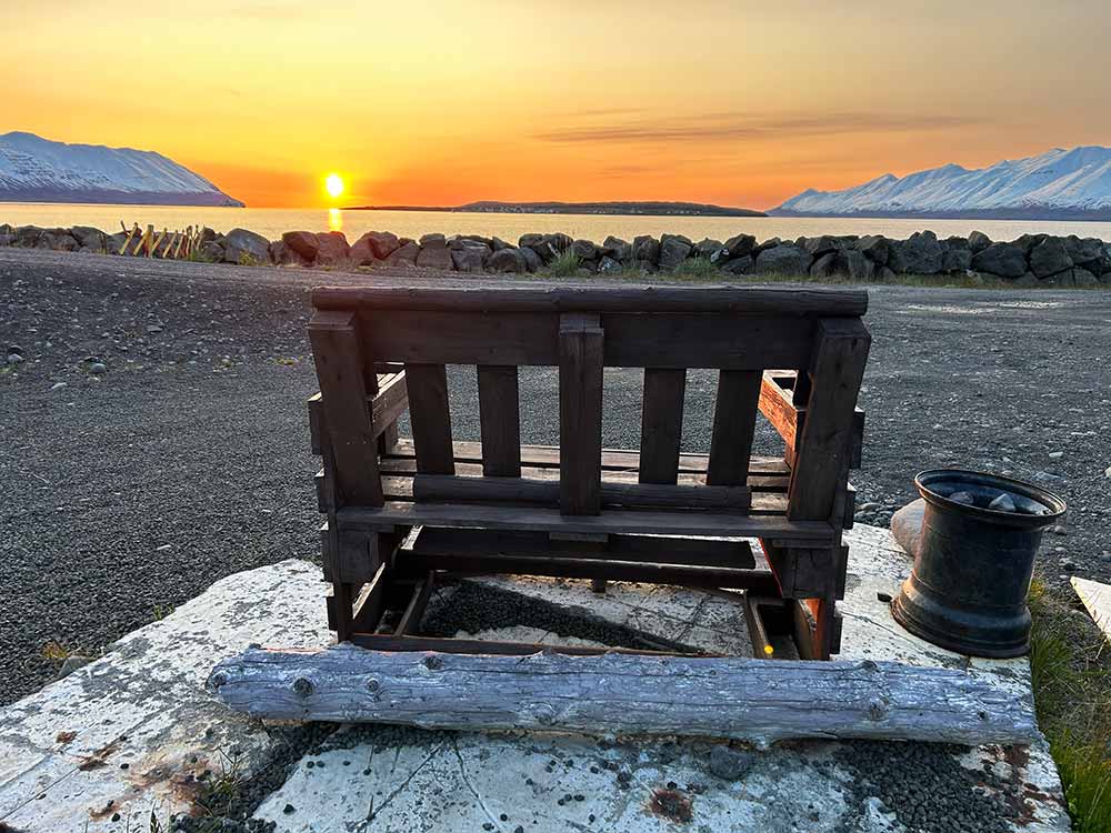 iceland bench fjord