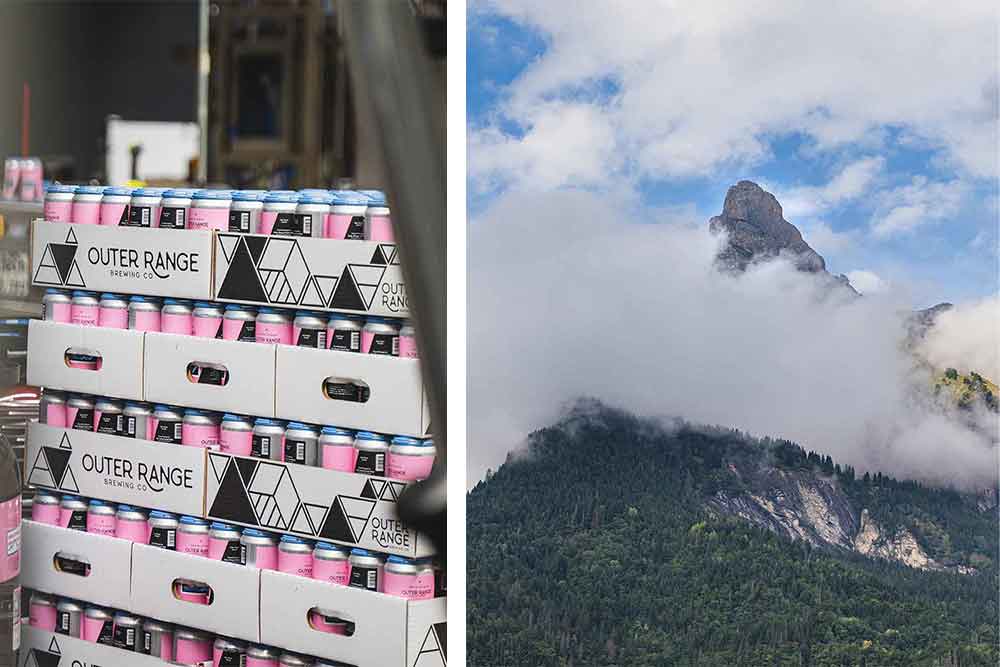 outer range brewing french alps aerials cans and mountains