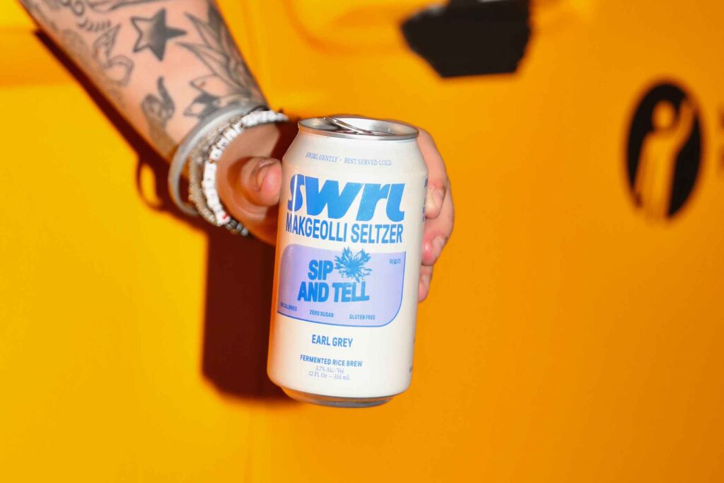 swrl makgeolli hard seltzer sip and tell earl grey