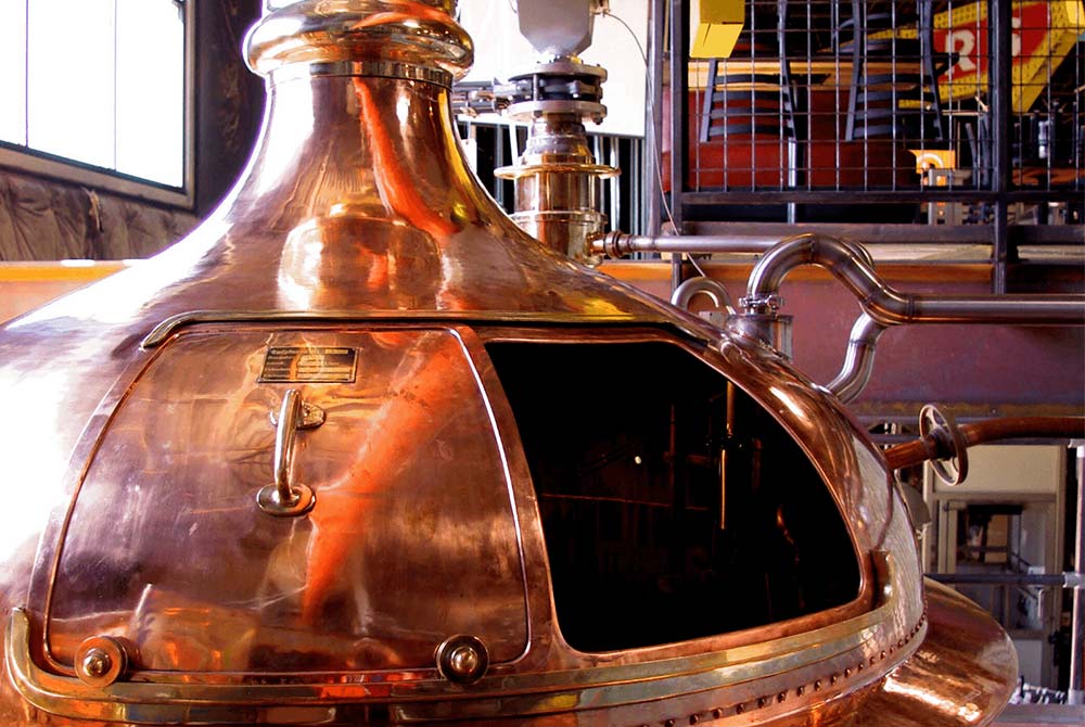 a brewing system at Bierstadt Lagerhaus, one of the best breweries in Denver, Colorado