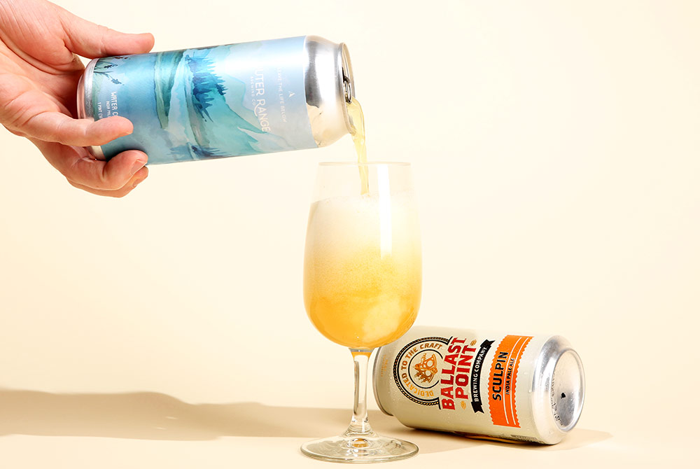 outer range ipa and ballast point sculpin ipa