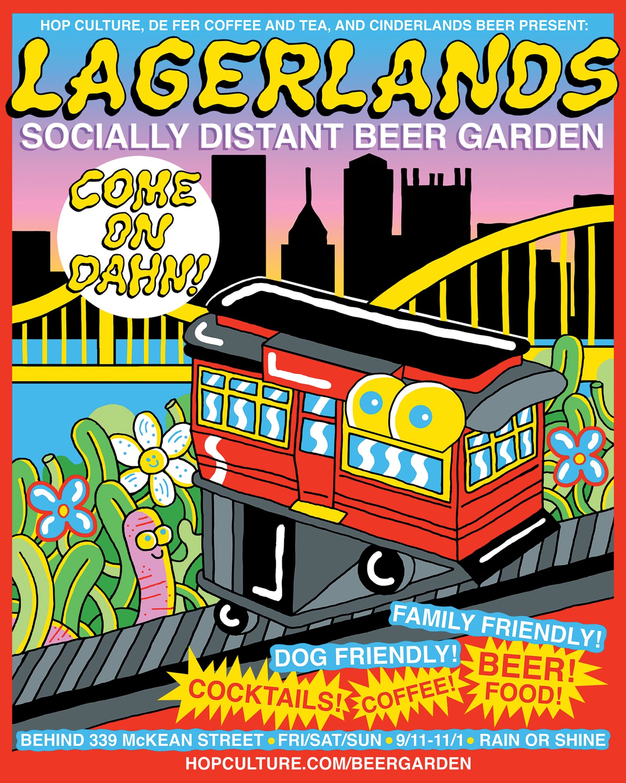 lagerlands socially distant beer garden flyer