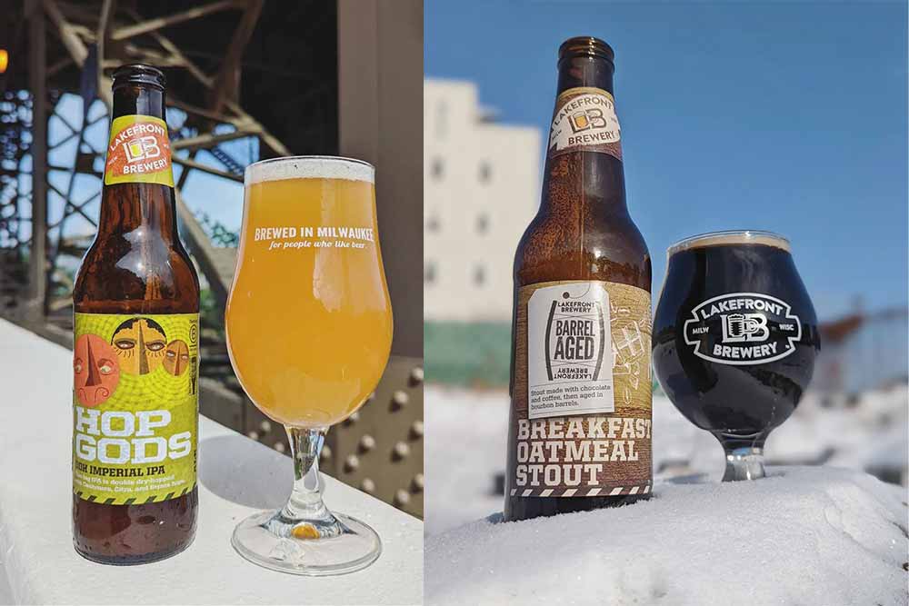 lakefront brewery hop gods ddh imperial ipa and barrel-aged breakfast oatmeal stout