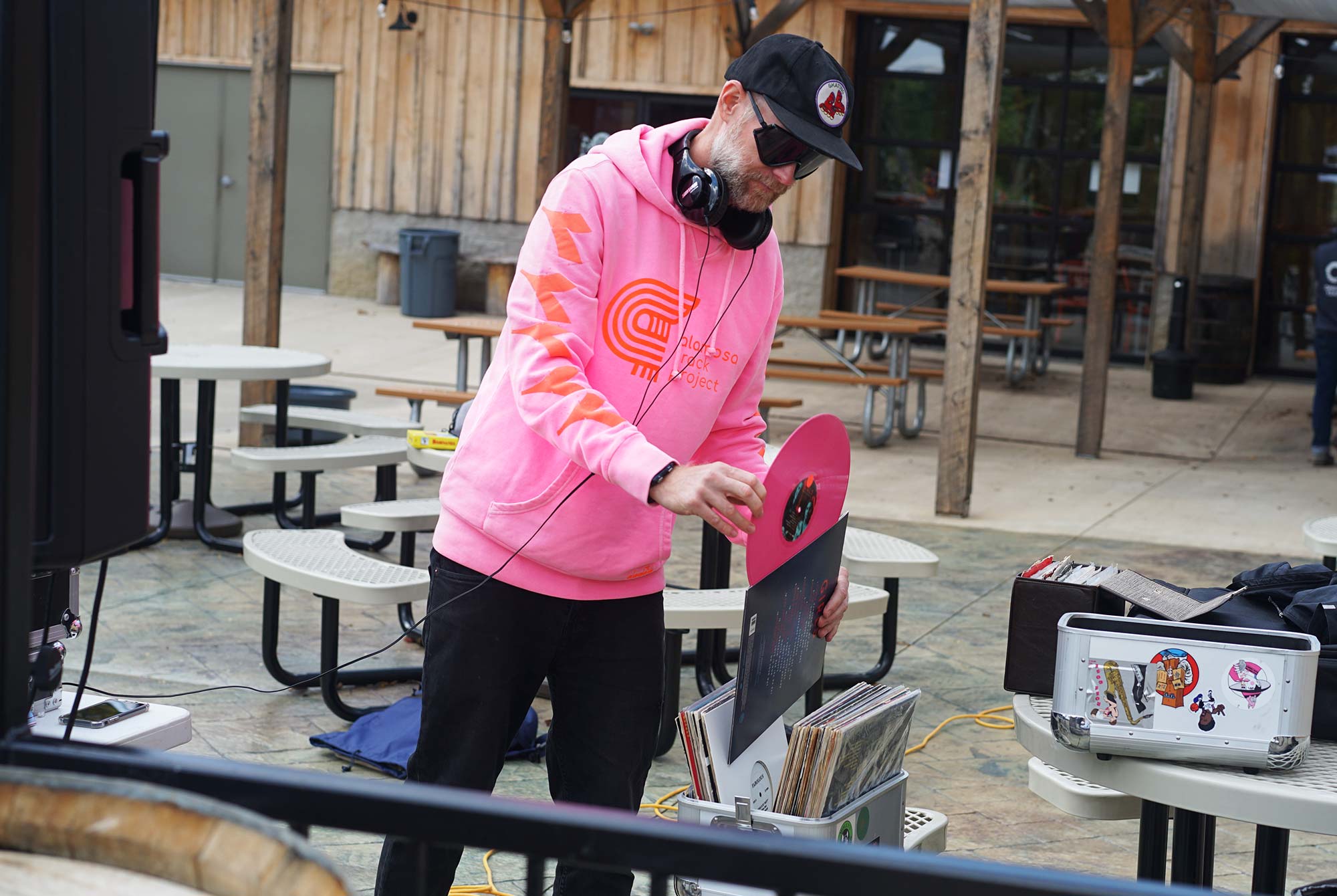 thom lessner DJing at Hoof Hearted