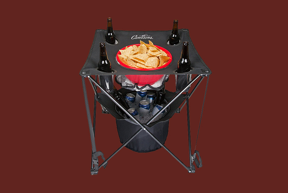 tailgating table for chips, dips, and beer