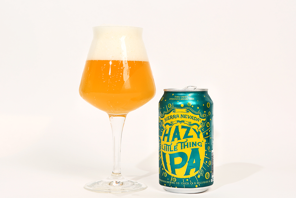 poured glass of hazy ipa