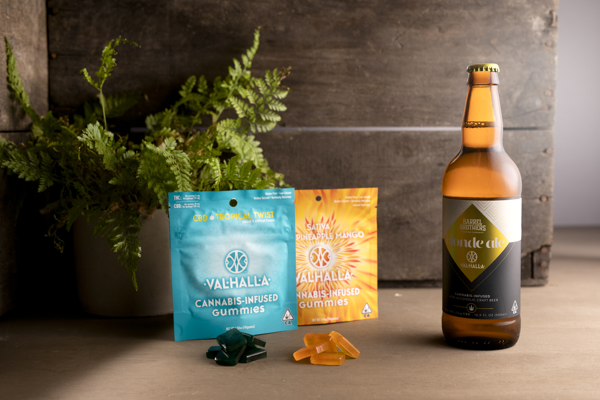 barrel brothers valhalla confections thc beer and gummies