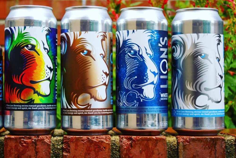 white lion brewing cans