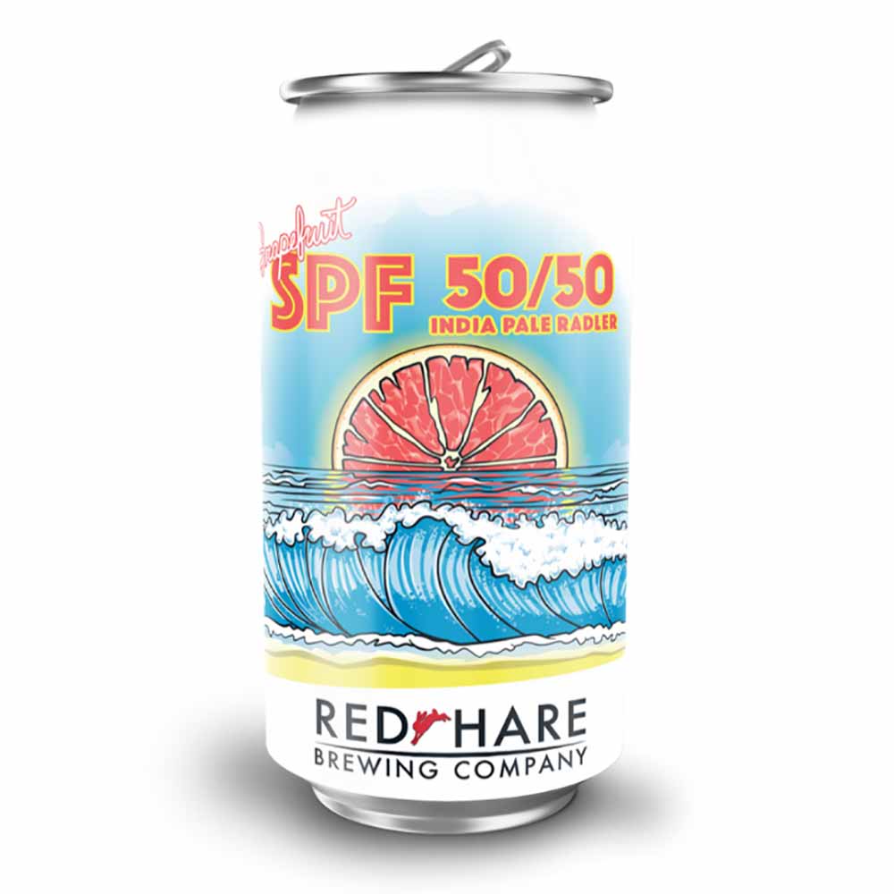 red hare brewing spf 50/50 radler