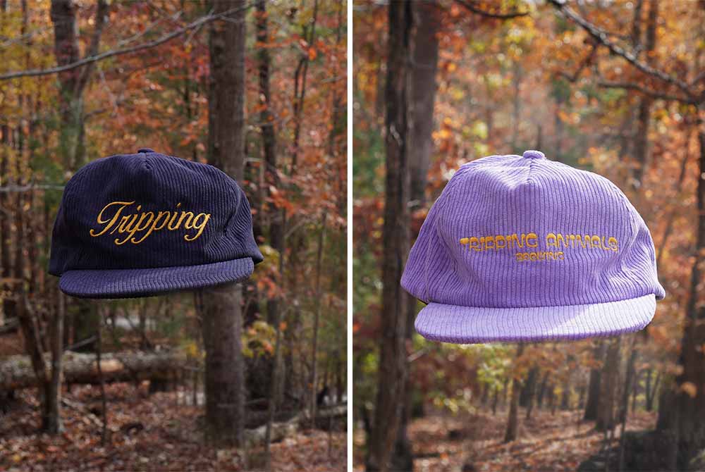 tripping animals corduroy hats