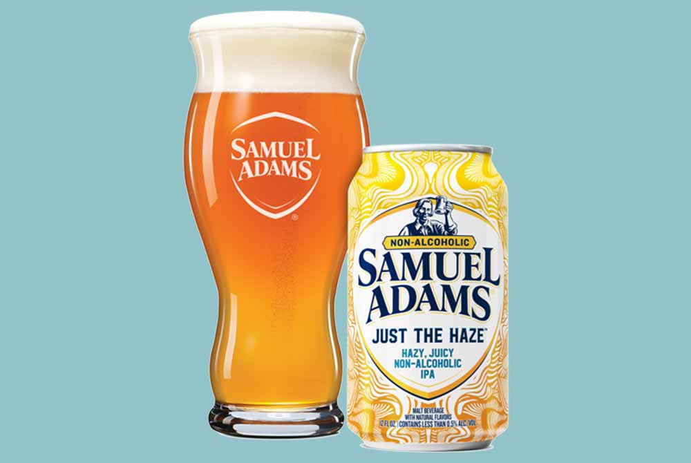 boston beer company samuel adams just the haze non-alcoholic beer