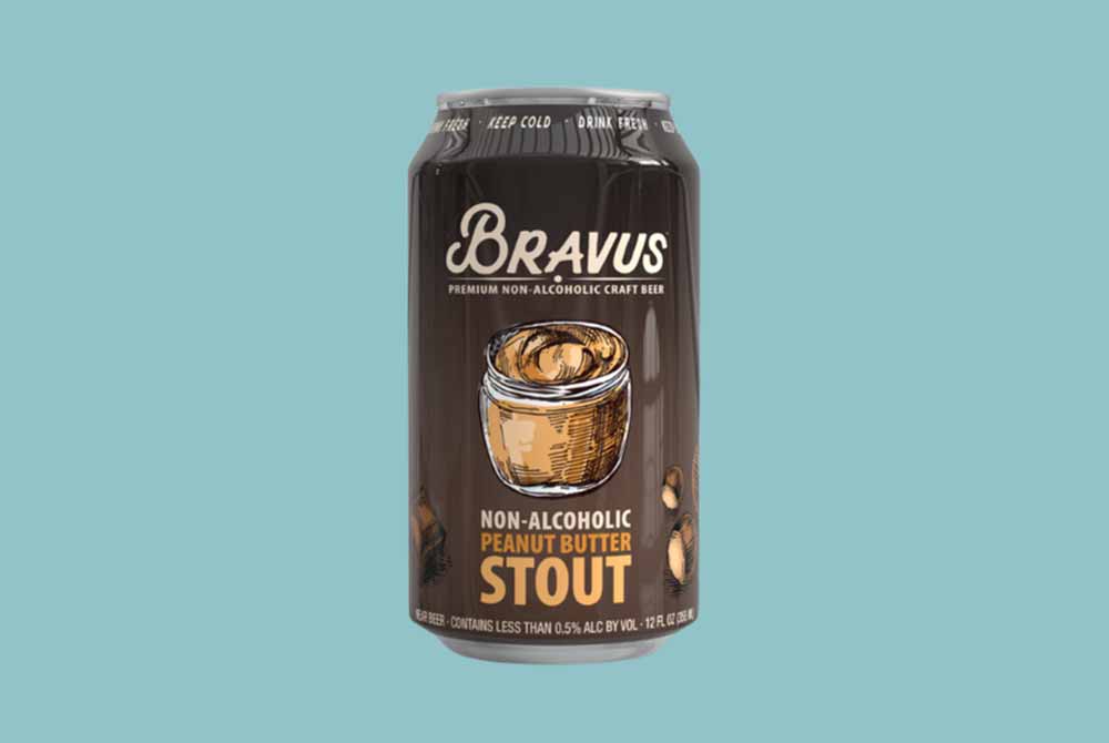 bravus brewing company peanut butter stout non-alcoholic beer