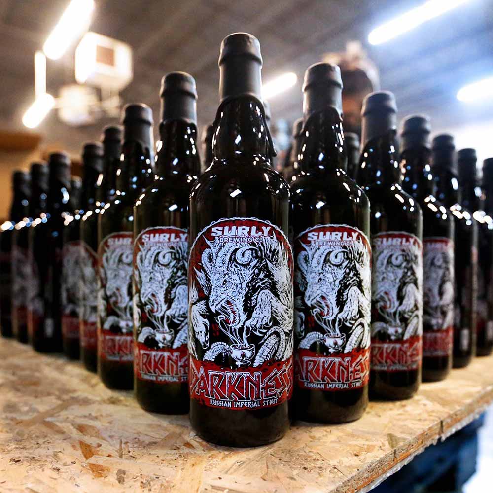 surly brewing company darkness wax beer bottles