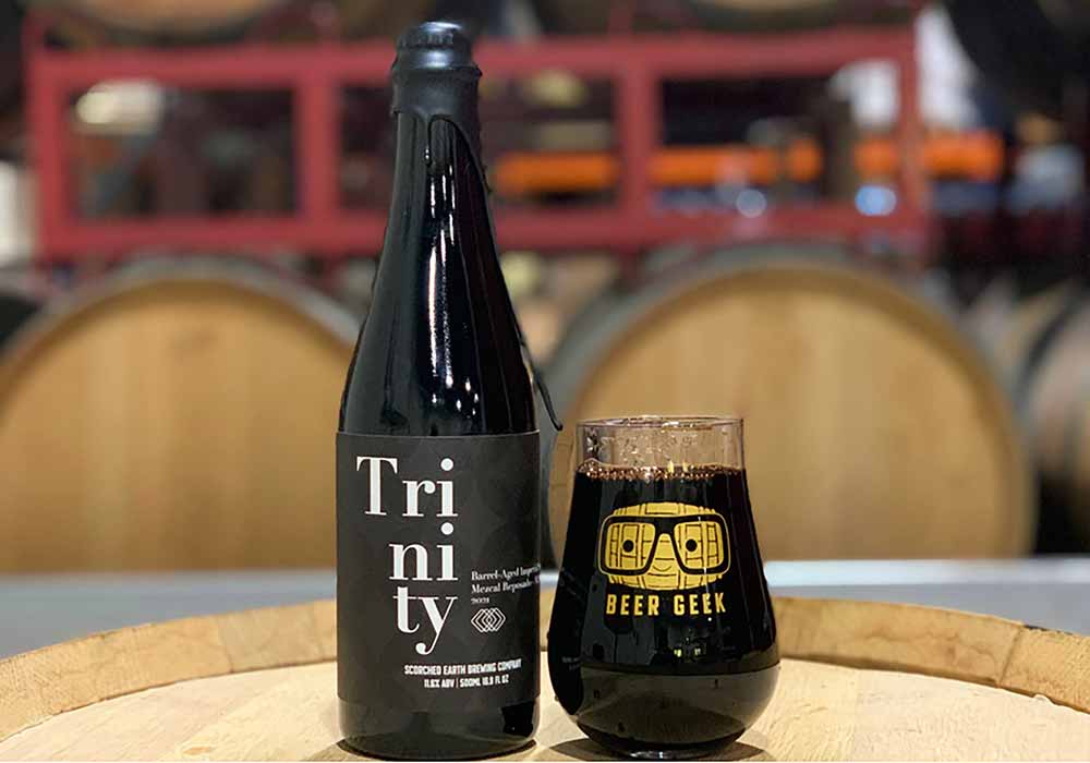 scorched earth brewing company trinity mezcal barrels