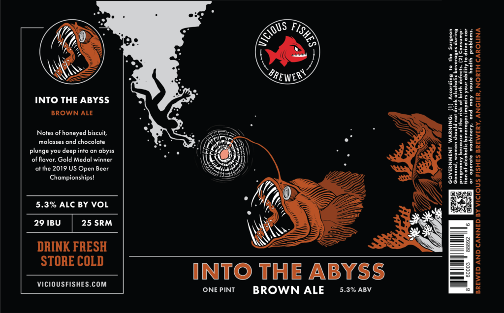 vicious fishes brewing company into the abyss best beer label