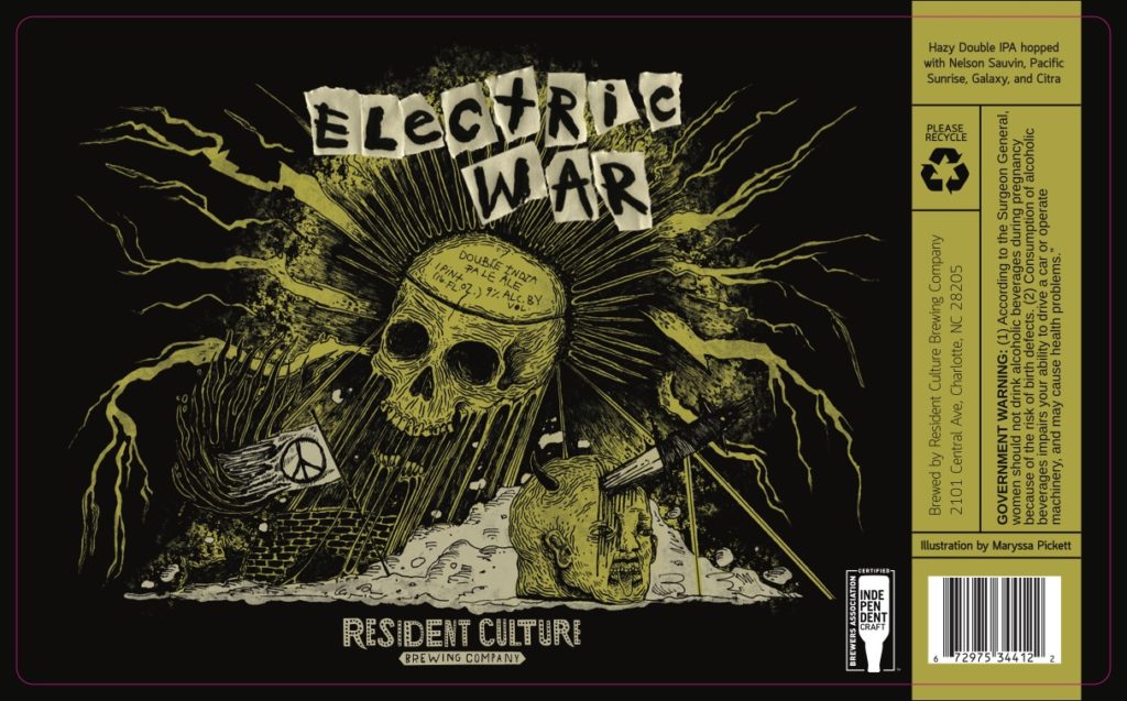 resident culture brewing company electric war best beer label