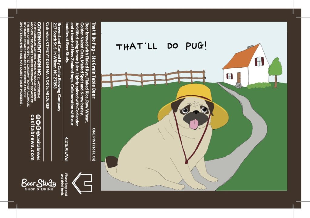 casita brewing company that'll do pug