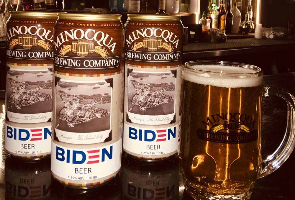 minocqua brewing company biden beer