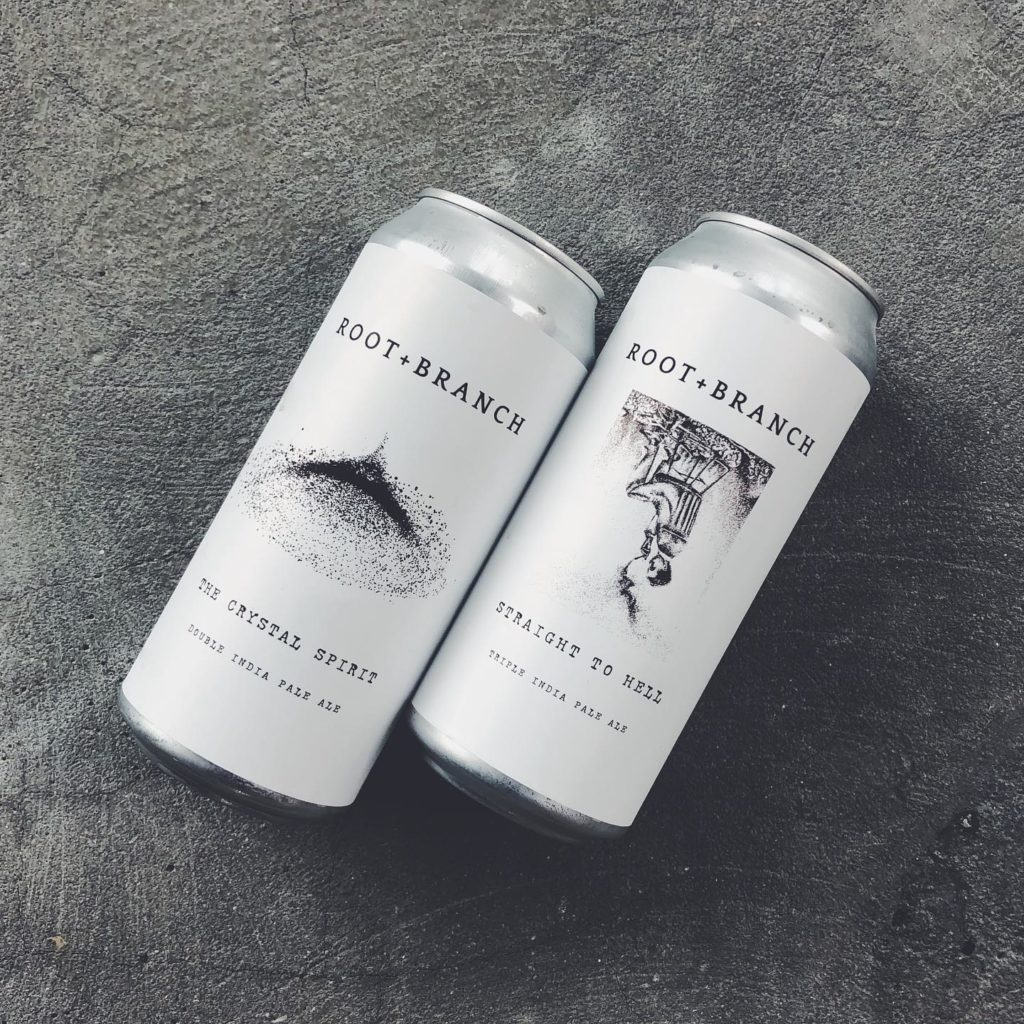 root + branch brewing the crystal spirit and straight to hell hazy ipa