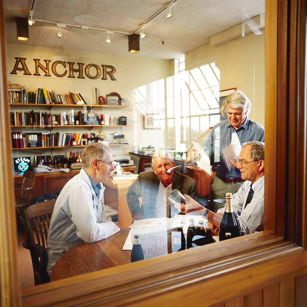 anchor brewing christmas ale design meeting dave burkhart, jim stitt, jack martin, and fritz maytag