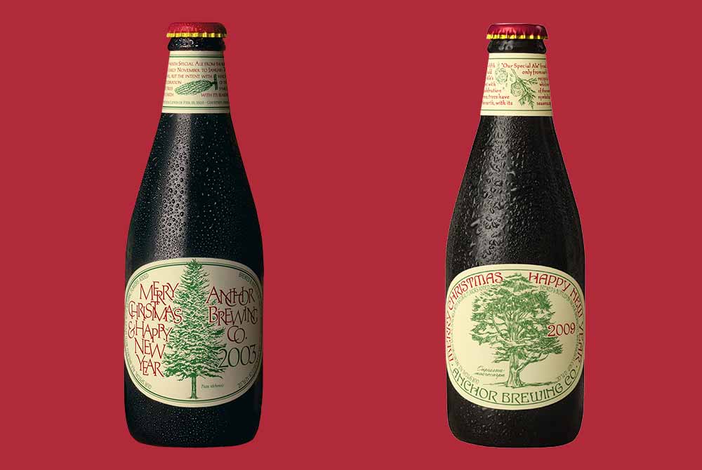 anchor christmas ale bottles 2003 and 2009