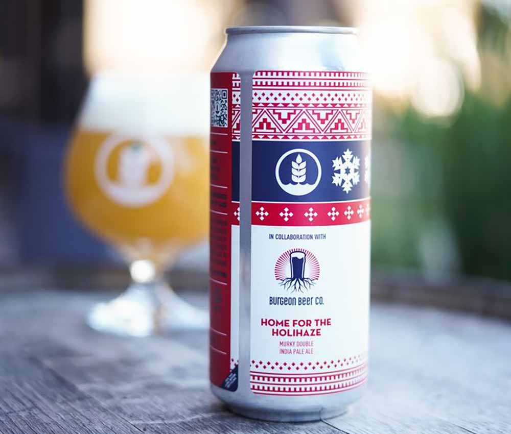 pure project brewing x burgeon beer company home for the holihaze hazy new england style ipa