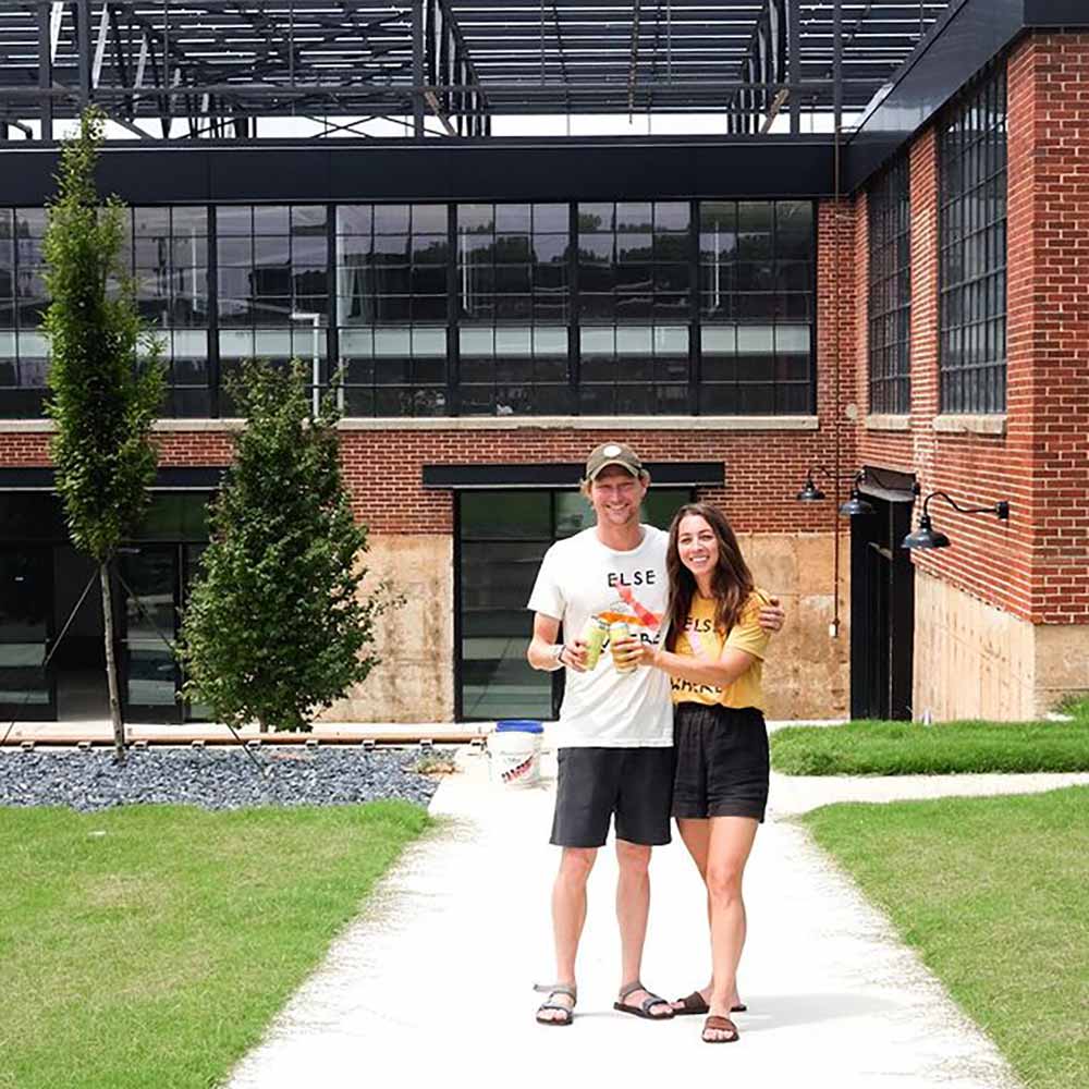 elsewhere brewing co-founders sara and sam kazmer at the new west midtown location