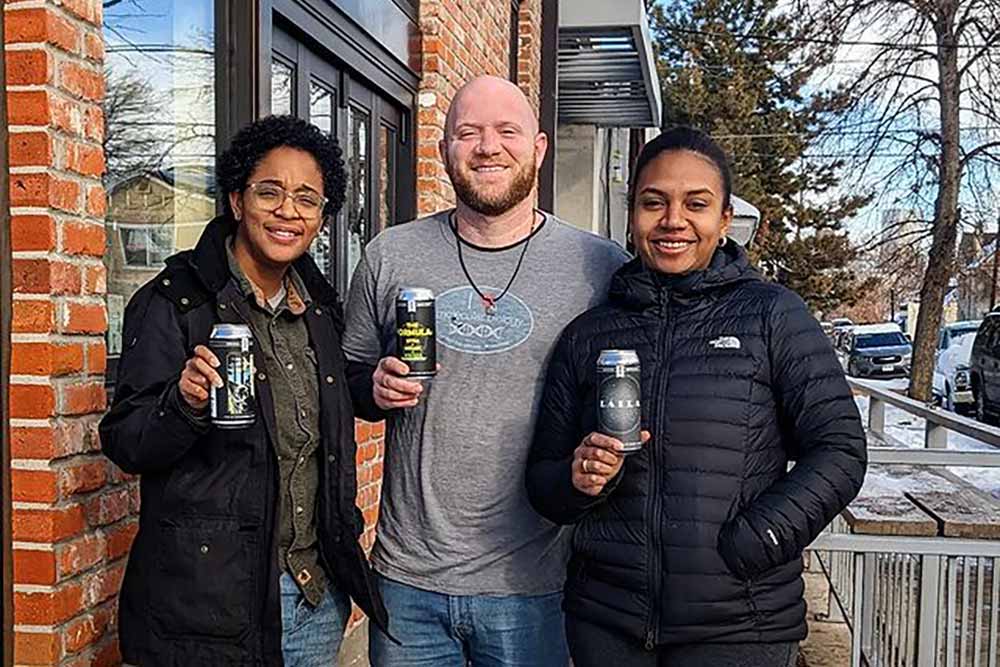 novel strand brewing company co-foudners tamir danon, chantel columna, and ayana coker