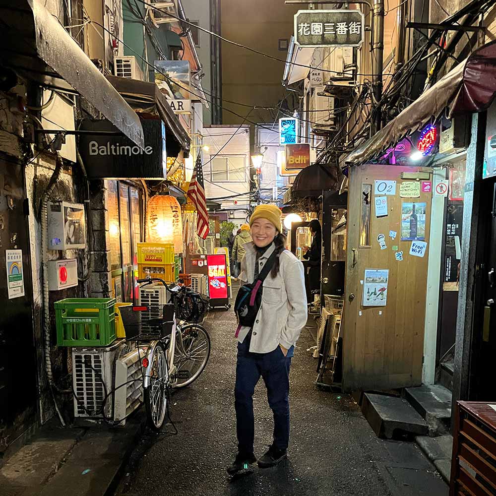 stacey lee-weitz in golden gai tokyo, japan