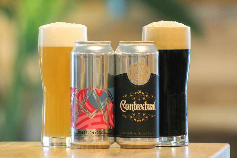 alma mader brewing contextual czech dark lager and tides turn new england-style hazy ipa