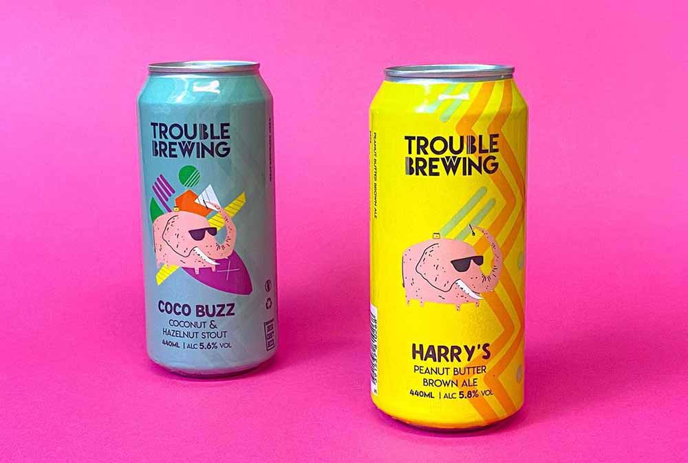 trouble brewing dublin ireland coco buzz stout and harry's brown ale