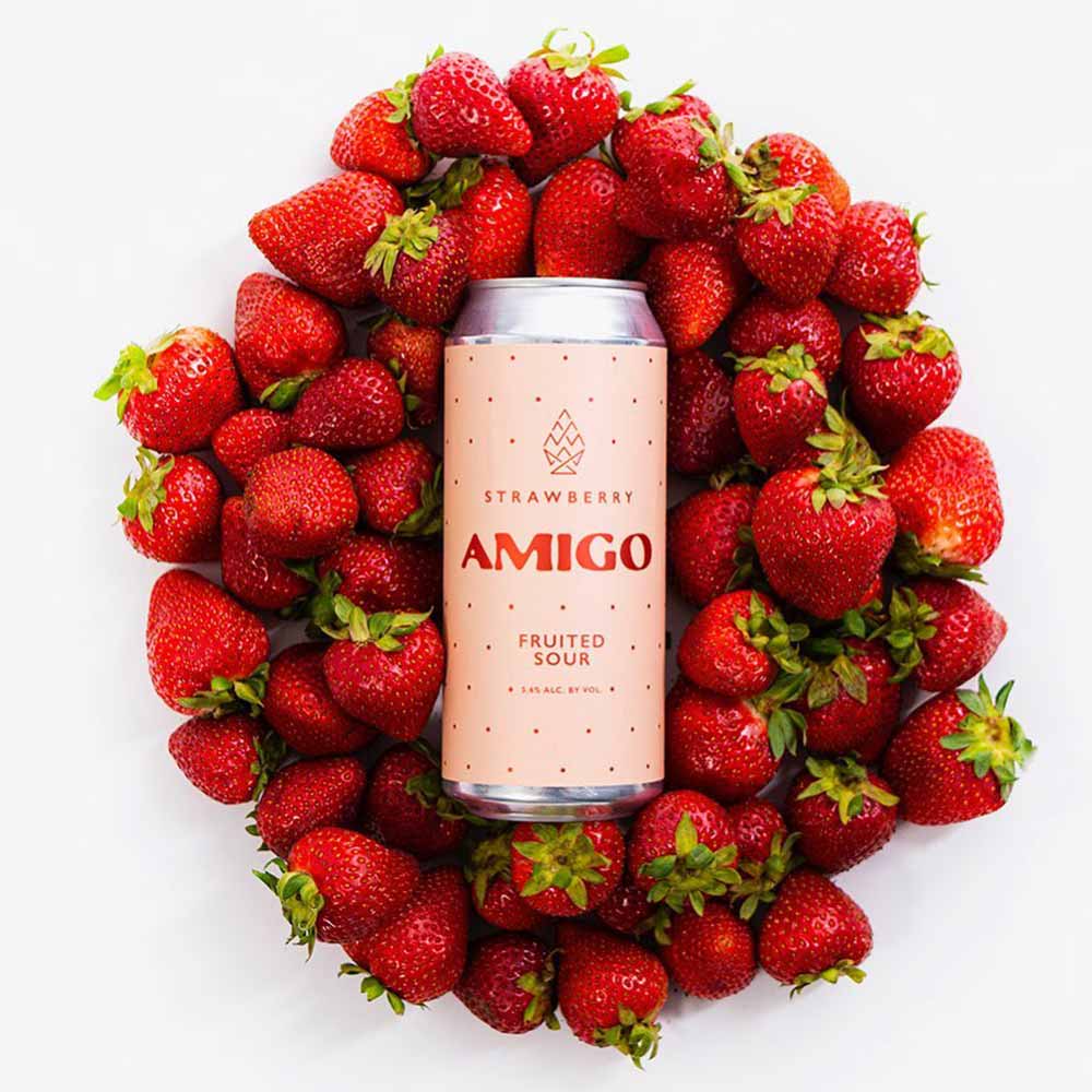 bow & arrow brewing co. strawberry amigo fruited sour