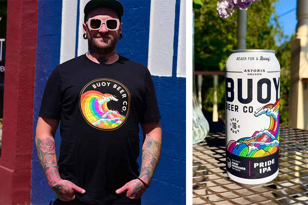 buoy beer co pride ipa and pride tee