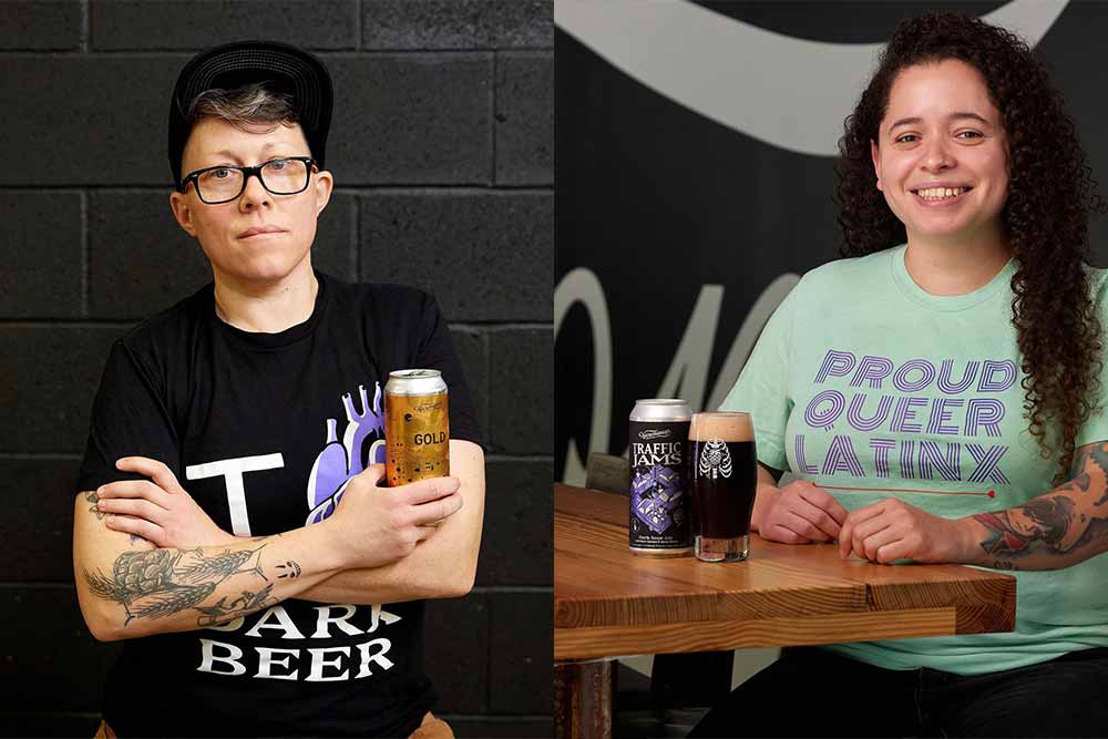 necromancer brewing co head brewer lauren hughes and assistant brewer nina santiago