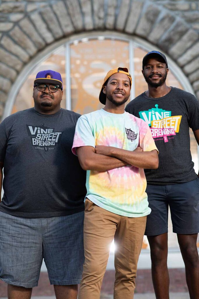 vine street brewing co-founders woodie bonds, kemet coleman, and elliott ivory