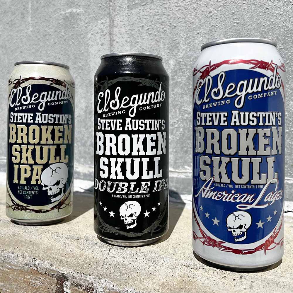 el segundo brewing company steven austin's broken skull ipa, double ipa, and american lager
