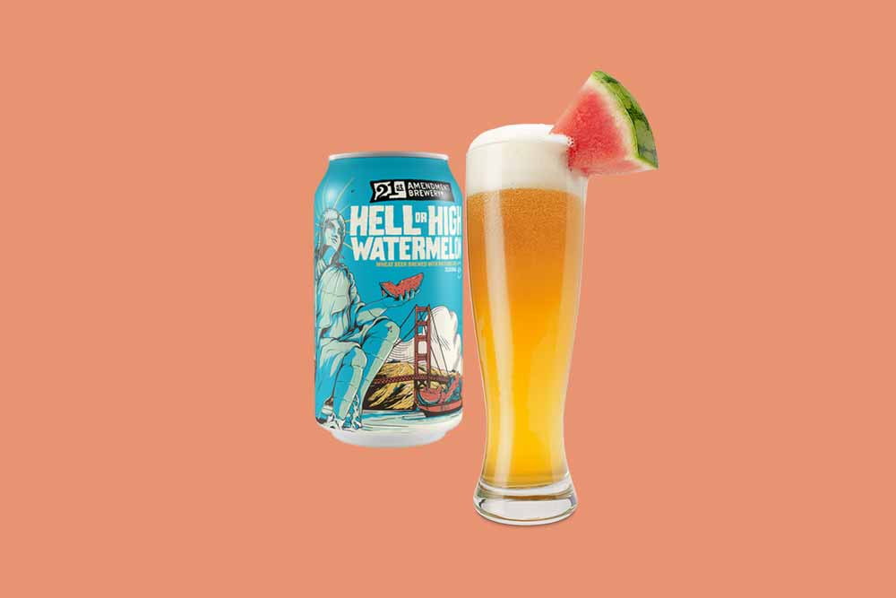 21st amendment brewery hell or high watermelon wheat beer