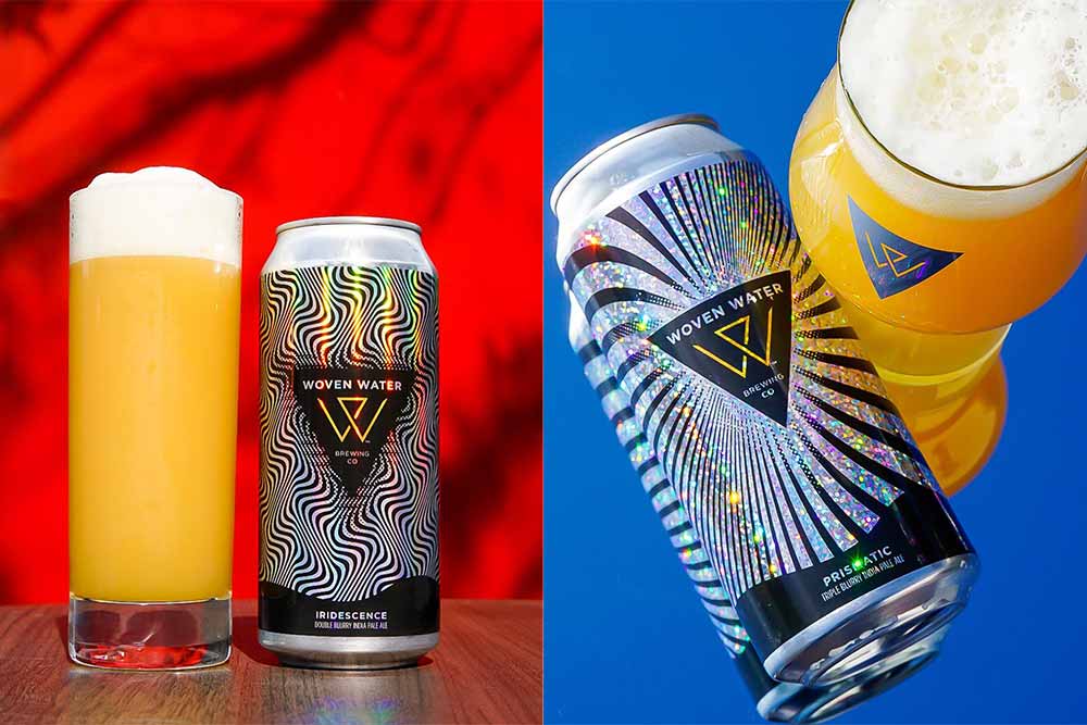 woven water brewing iridescence double blurry ipa and prismatic triple blurry ipa hazy