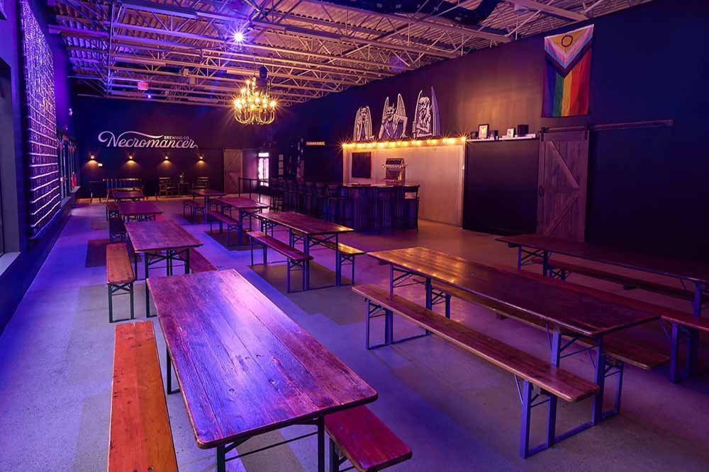 necromancer brewing taproom rainbow flag