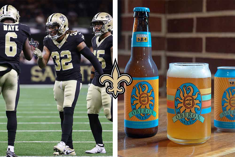 new orleans saints x bell's brewery oberon ale wheat beer