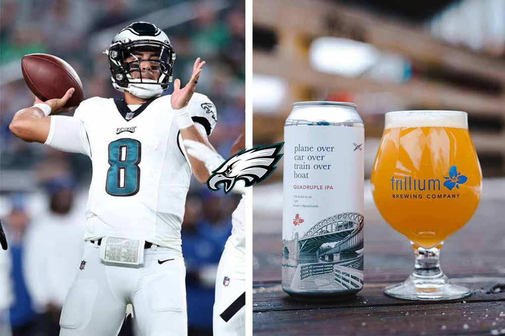 philadelphia eagles x trillium brewing company plane over car over boat quadruple ipa