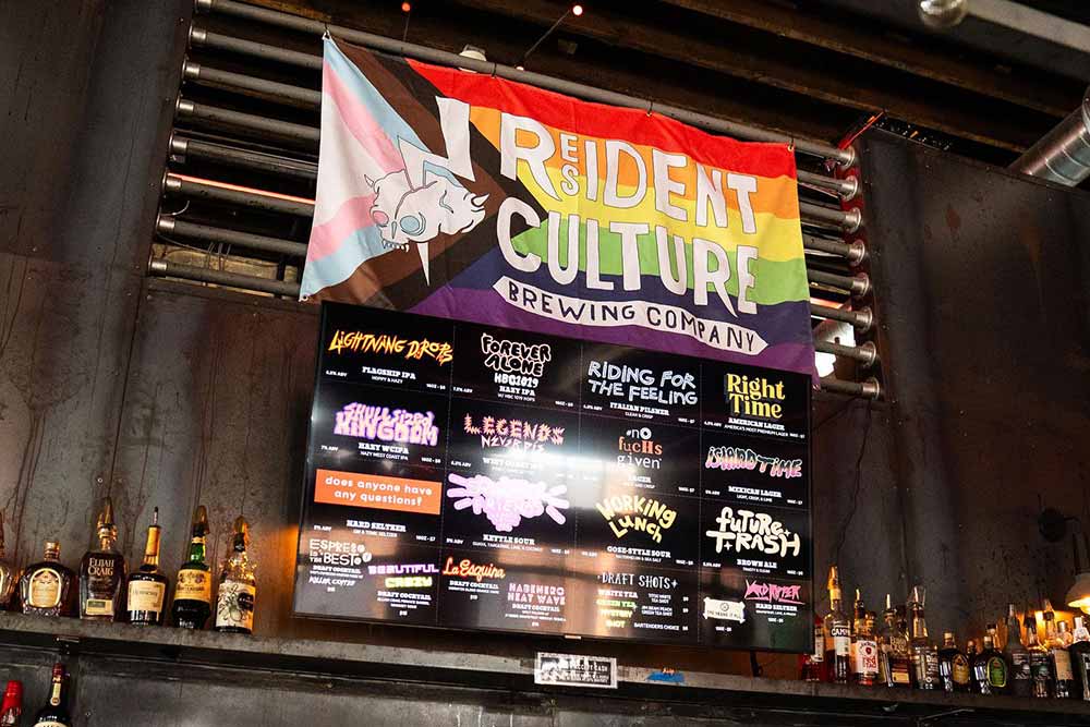 resident culture brewing company south end taproom rainbow flag