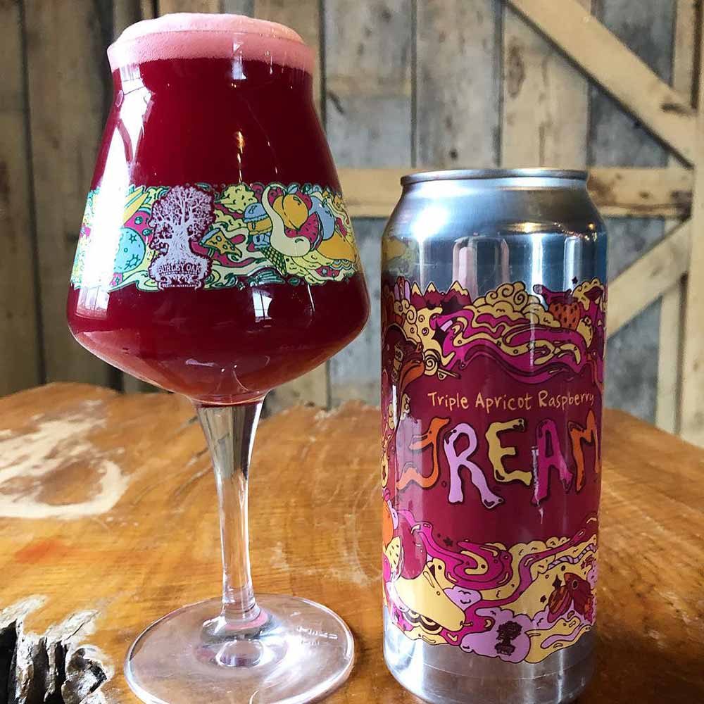 burley oak brewing company triple apricot raspberry j.r.e.a.m. fruited sour