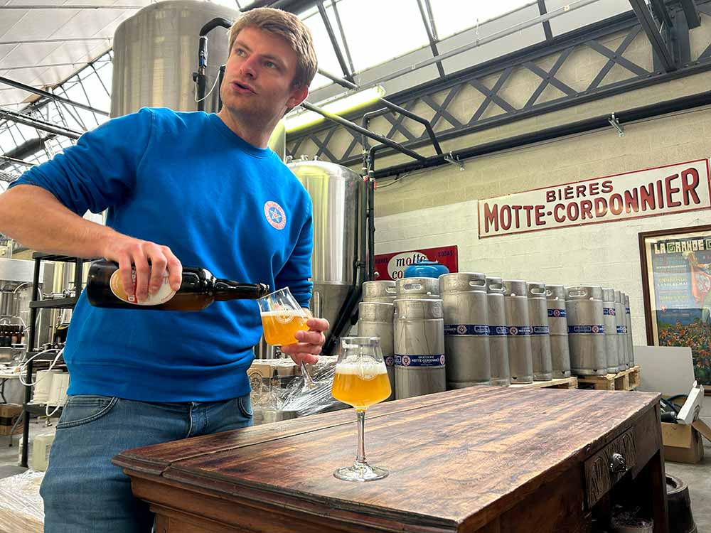 motte-cordonnier brewery co-founder henry motte drinking fernand saison