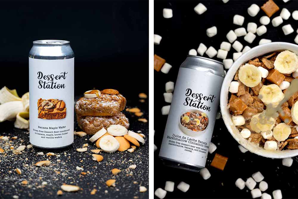 corporate ladder brewing company dessert station banana maple wafer and dulce de leche banana marshmallow cinnamon cereal pastry stouts