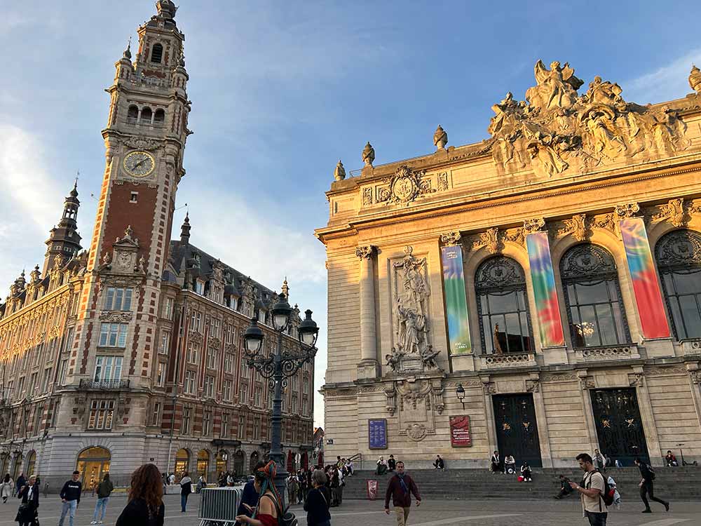the opera house and commerce building in the center of lille france