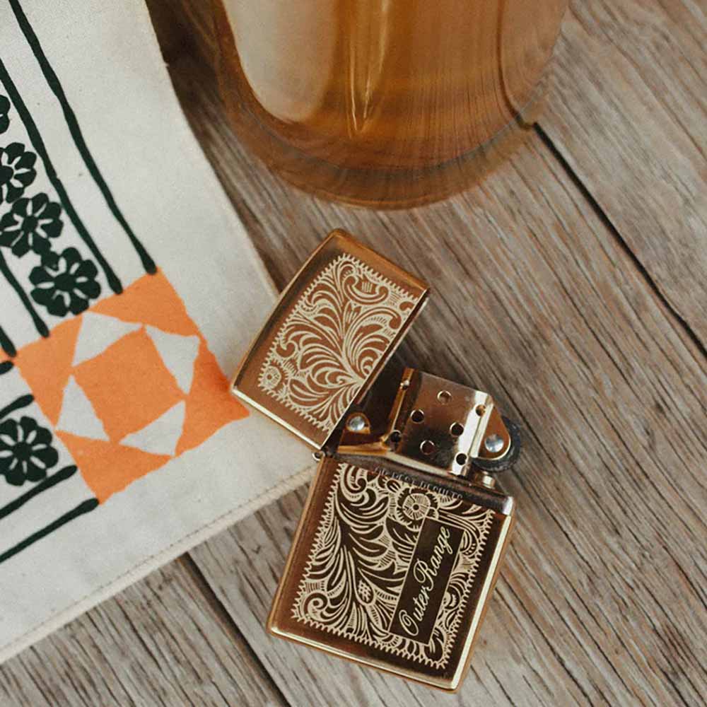 outer range brewing co frontier daze zippo lighter