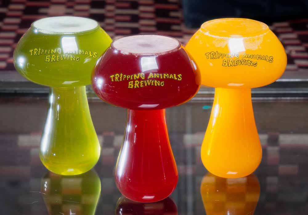 tripping animals shroom cocktail glass best beer gifts